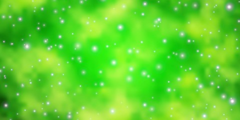 Light Green, Yellow vector background with small and big stars. Modern geometric abstract illustration with stars. Pattern for new year ad, booklets.
