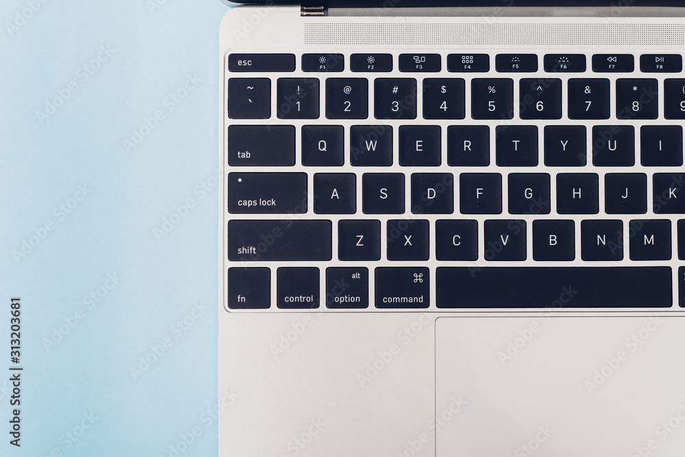 Poster top view laptop computer notebook