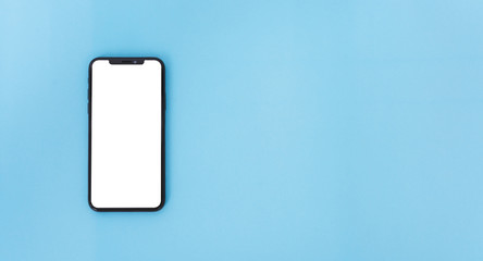 Top view of modern technology smart phone mobile