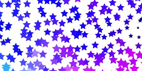 Fototapeta na wymiar Light Pink, Blue vector texture with beautiful stars. Modern geometric abstract illustration with stars. Theme for cell phones.