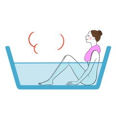 半身浴　女性　入浴