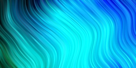 Dark BLUE vector background with bent lines. Colorful illustration with curved lines. Pattern for commercials, ads.