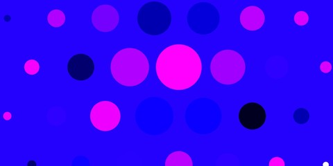 Light Purple, Pink vector pattern with spheres. Glitter abstract illustration with colorful drops. Pattern for wallpapers, curtains.