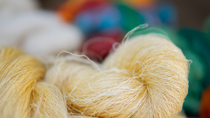 Silk thread in the silk factory