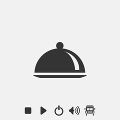 Obraz premium dish icon vector illustration symbol