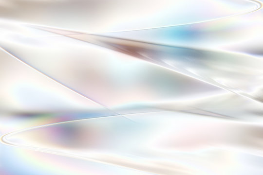 白く透明感の美しい虹色のメタリックなクールなガラス質感のアブストラクト