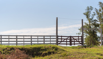 Fototapeta premium The plank fence of rural farm