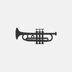 trumpet icon vector illustration symbol - obrazy, fototapety, plakaty