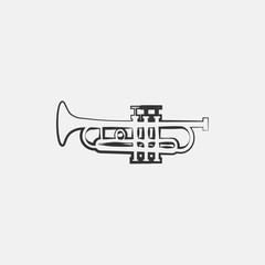trumpet icon vector illustration symbol