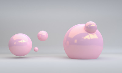 Minimalist pink abstract shape scene, 3d rendering.