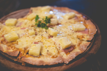 Pizza Hawaiian sausage bacon and pineapple