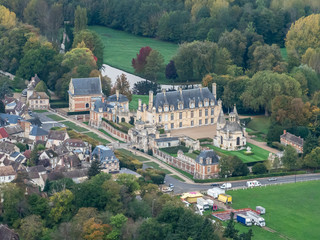 Fototapeta na wymiar vue aérienne du château d'Anet en Eure-et-Loir en France