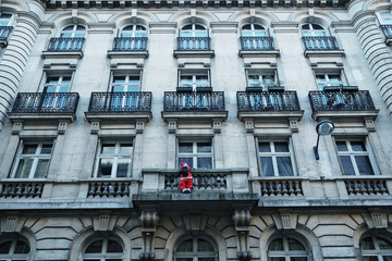 Parisian Building with a Santa