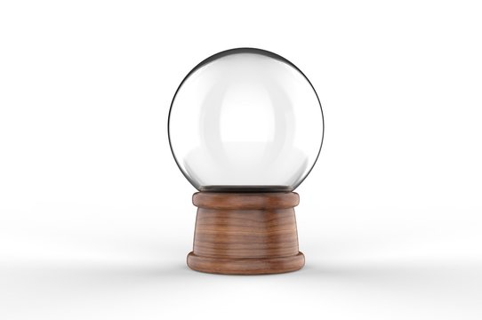 Blank water and snow globe for promotional branding. 3d render illustration.