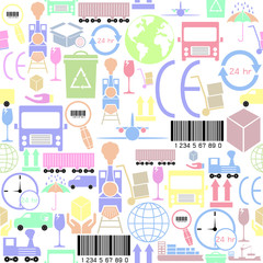 shipping seamless pattern background icon.