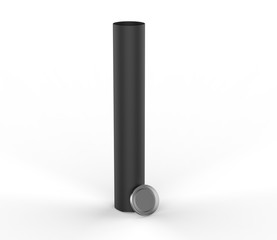 Blank Kraft Paper Tube Mock up For Branding. 3d render illustration.