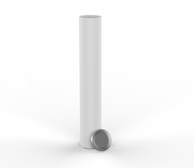 Blank Kraft Paper Tube Mock up For Branding. 3d render illustration.