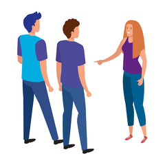 Fototapeta premium group of young people avatar character