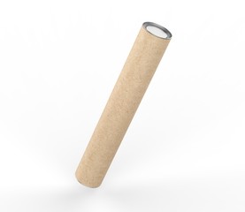Blank Kraft Paper Tube Mock up For Branding. 3d render illustration.