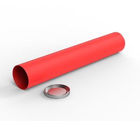 Blank Kraft Paper Tube Mock up For Branding. 3d render illustration.