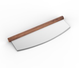 Blank Big Pizza Cutter For Promotional Branding. 3d render illustration.