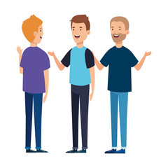Fototapeta premium group of young men avatar character icon
