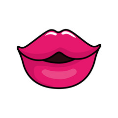 sexy lips pop art style icon