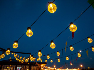 Garden Party with Friends and Light during Night