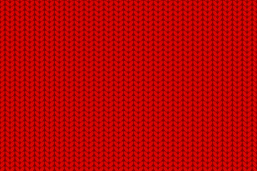 Wide Knitted fabric red backround. Seamless pattern Holiday surface design Vector repeat backdrop for Merry Christmas banner