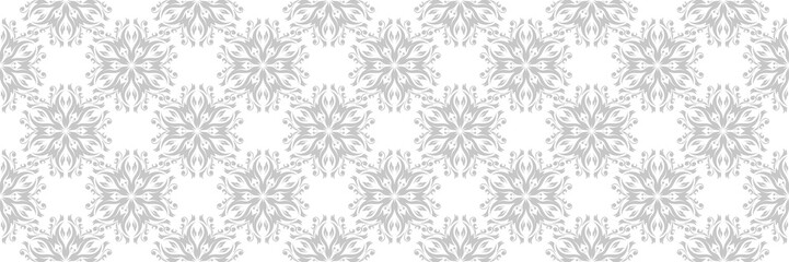 Fototapeta na wymiar Floral seamless pattern. Gray flower design on white background