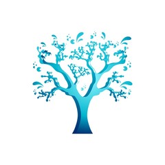 Obraz premium colorful water tree vector logo template