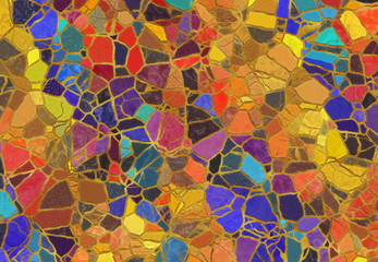 Fototapeta na wymiar arrangement color mosaic floor from wild stones
