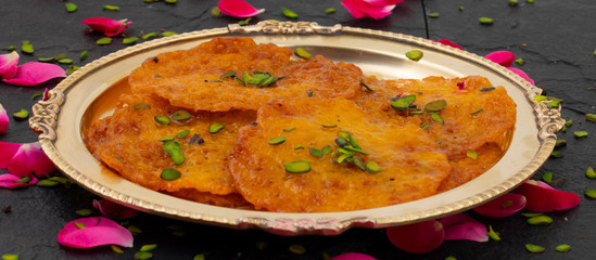 Indian Traditional Popular Sweet Food Malpua or Amalu Are Small Sweet Pancakes Traditionally Made During Festivals