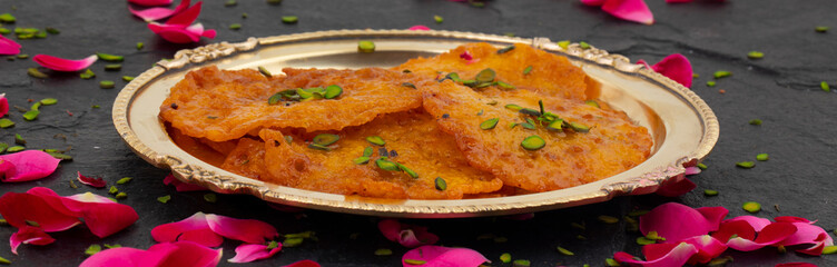 Indian Traditional Popular Sweet Food Malpua or Amalu Are Small Sweet Pancakes Traditionally Made During Festivals