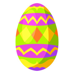 Easter egg with an ornament. Flat illustration vector.