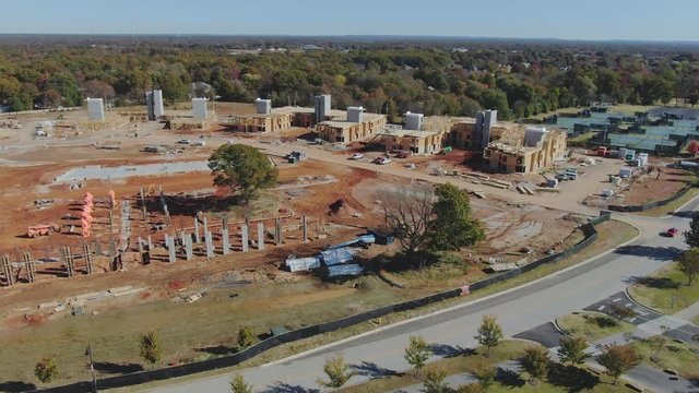 Aerial view of construction site