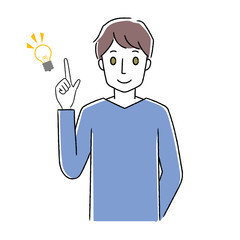 指さしする男性