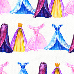 Obraz premium Fashion seamless pattern. Watercolor hand drawn background