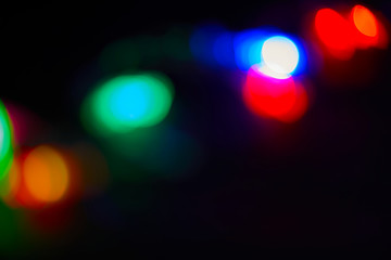 Color Blurry bokeh on a dark background