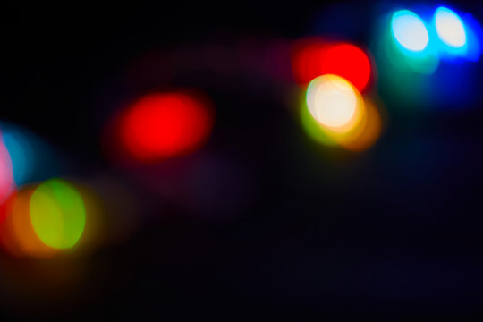 Color Blurry bokeh on a dark background