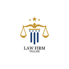 Law Firm logo and icon design template-vector