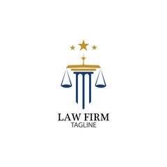 Law Firm logo and icon design template-vector