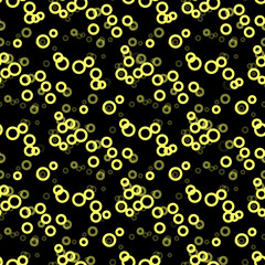 Light yellow vector seamless background with bubbles. Blurred bubbles on abstract background with black yellow gradient. Completely new template for your brand book. eps10