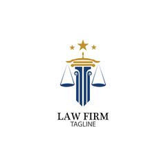 Law Firm logo and icon design template-vector