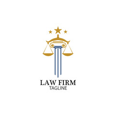 Law Firm logo and icon design template-vector