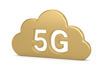 5g Cloud Symbol Isolated on white background. 3d illustration