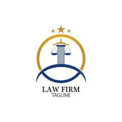 Law Firm logo and icon design template-vector