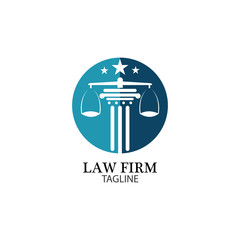 Law Firm logo and icon design template-vector