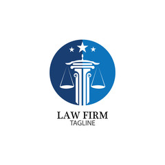 Law Firm logo and icon design template-vector