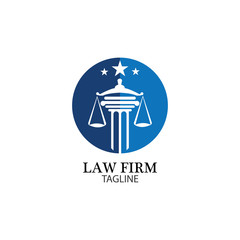 Law Firm logo and icon design template-vector